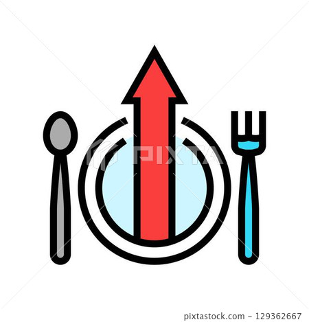 increased appetite adolescence puberty color icon vector illustration increased appetite adolescence puberty color icon vector illustration 129362667
