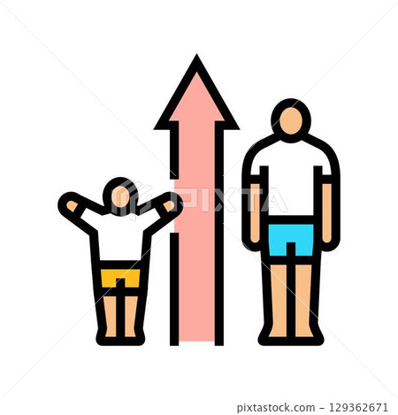 height increase adolescence puberty color icon vector illustration height increase adolescence puberty color icon vector illustration 129362671