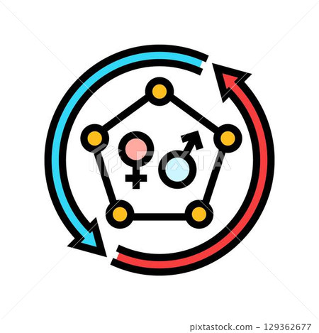 hormonal changes adolescence puberty color icon vector illustration 129362677