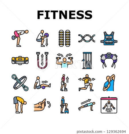 functional fitness mobility icons set vector 129362694