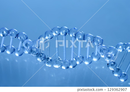 DNA Structure. Abstract cosmetic laboratory. Chemical laboratory research. Cosmetic Essence. 129362907