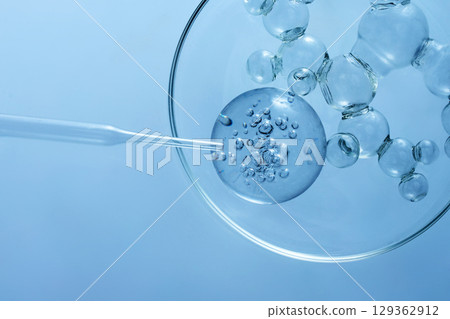Abstract cosmetic laboratory. Chemical laboratory research. Cosmetic Essence. Chemical Composition 129362912