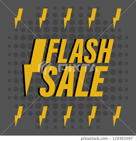 Flash sale text with bolts. Vector 129363097