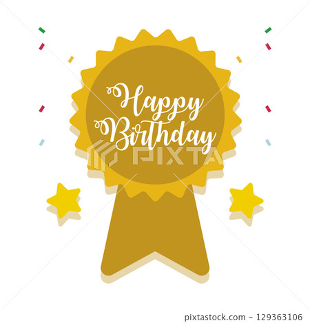 Birthday badge with stars. Vector Birthday badge with stars. Vector 129363106