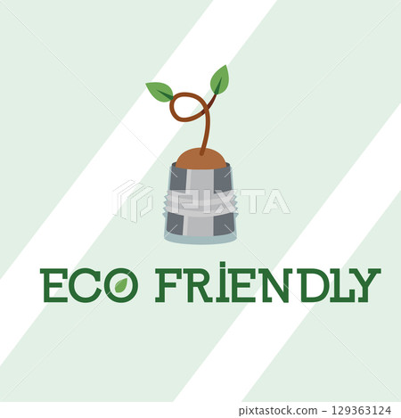 Plant in light bulb base. Vector 129363124