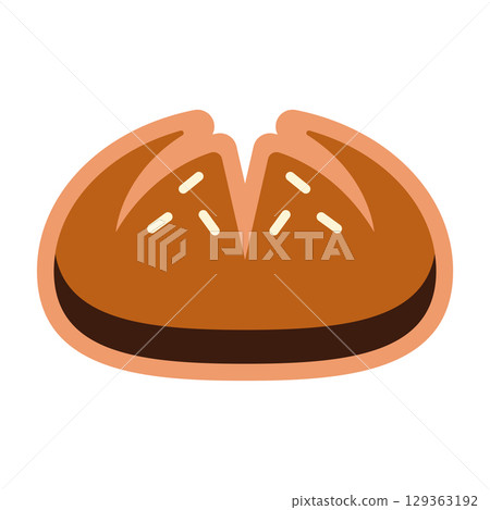 Sliced bread loaf with golden crust. Vector Sliced bread loaf with golden crust. Vector 129363192