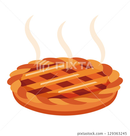 Homemade pie with lattice crust. Vector 129363245