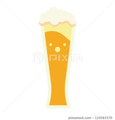 Tall pilsner beer glass foam. Vector 129363370