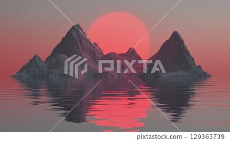 Magnificent Futuristic Landscape 129363739