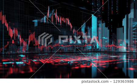 Analysis Of Businessman On The Digital Stock Market 129363986