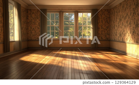 Digital Rendering Of An Empty Room With Natural Light Streaming In 129364129