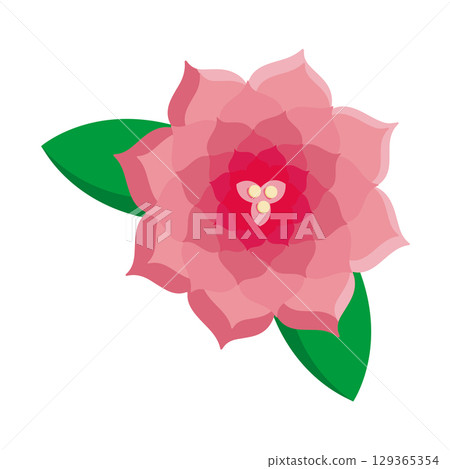 Japanese camellia flower icon. Vector 129365354