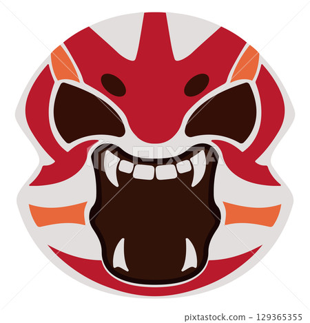 Japanese oni demon mask. Vector 129365355