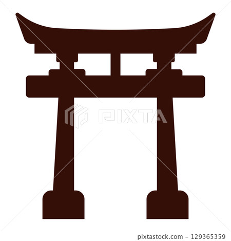 Japanese torii gate silhouette. Vector 129365359