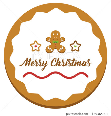 Christmas cookie Merry Christmas. Vector 129365992