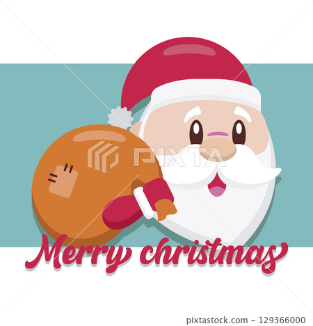 Santa with Merry Christmas wish. Vector Santa with Merry Christmas wish. Vector 129366000