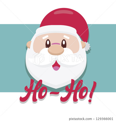 Santa says Ho Ho greeting. Vector 129366001