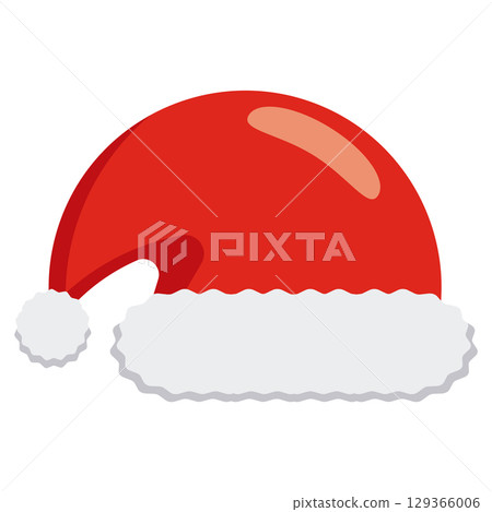 Red Santa hat with white trim. Vector Red Santa hat with white trim. Vector 129366006