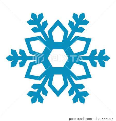 Blue snowflake winter decoration. Vector Blue snowflake winter decoration. Vector 129366007