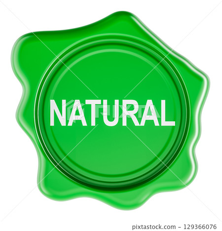 Natural, green wax seal stamp. 3D rendering Natural, green wax seal stamp. 3D rendering 129366076