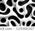 3D paper cut art of abstract wavy patterns in black and white | Abstract, wave, paper, black and white, three-dimensional, pattern 129366167