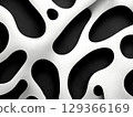 3D paper cut art of abstract wavy patterns in black and white | Abstract, wave, paper, black and white, three-dimensional, pattern 129366169
