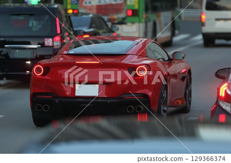 Image of a red Italian sports car Image of a red Italian sports car 129366374