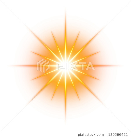 Orange starlight effect on transparent background 129366421