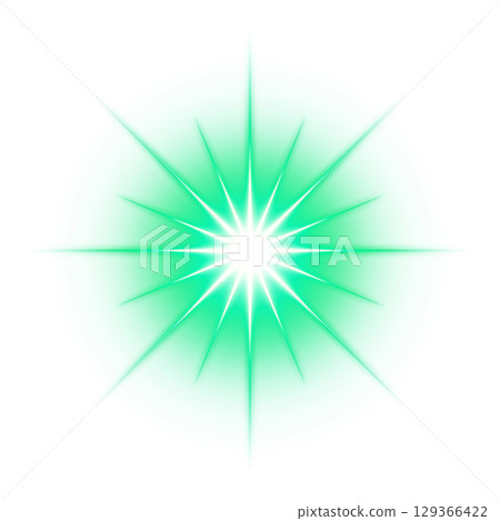 Green starlight effect on transparent background Green starlight effect on transparent background 129366422