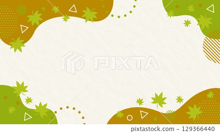 受秋季啟發的抽象幾何圖案框架材料。背景材料，16:9 尺寸。 129366440