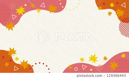 Abstract geometric pattern frame material inspired by autumn. Background material, 16:9 size. Abstract geometric pattern frame material inspired by autumn. Background material, 16:9 size. 129366443