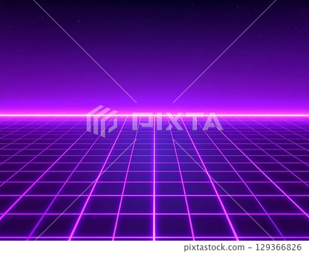 Digital background with pink neon lines 129366826