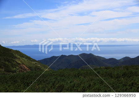 View of the Northern Territories from Shiretoko Pass, Hokkaido View of the Northern Territories from Shiretoko Pass, Hokkaido 129366950