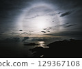A halo spreading across the dark sea and sky A halo spreading across the dark sea and sky 129367108