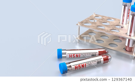 The Blood Tube for avian influenza or bird flu concept 3d Rendering. 129367140