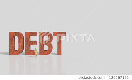 The Debt and Man for Business concept 3d Rendering. The Debt and Man for Business concept 3d Rendering. 129367151