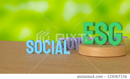 The ESG for ecology or environment concept 3d Rendering. The ESG for ecology or environment concept 3d Rendering. 129367156