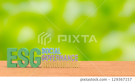 The ESG for ecology or environment concept 3d Rendering. The ESG for ecology or environment concept 3d Rendering. 129367157