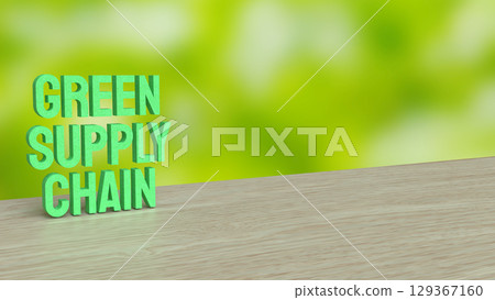 The Green supply chain  for Eco or Technology concept 3d Rendering. 129367160