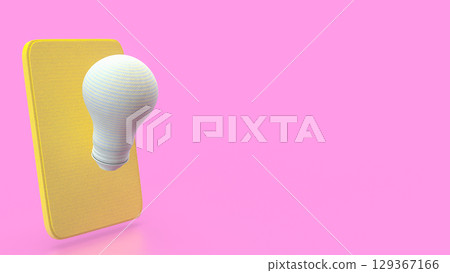 The Light bulb and mobile for idea or Business concept 3d Rendering. 129367166