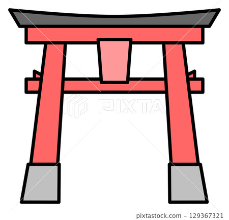 神社和寺廟的護身符和屏障的神秘鳥居插圖 129367321