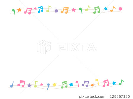 Colorful musical note frames Colorful musical note frames 129367330