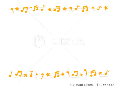 Orange musical note frame 129367332