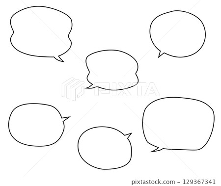 簡單的語音氣泡設定線條畫 簡單的語音氣泡設定線條畫 129367341