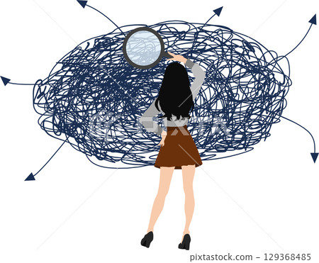 一個女人思考的插圖 129368485