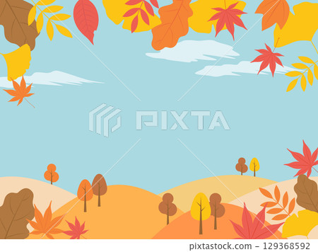 秋季圖像背景_向量插圖 129368592