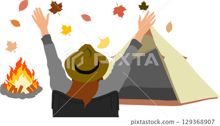 下落的葉子的例證在秋天 129368907