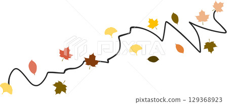 Illustration of fallen leaves in autumn 129368923