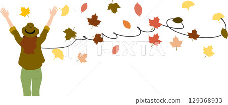 Illustration of fallen leaves in autumn Illustration of fallen leaves in autumn 129368933