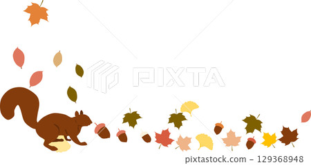 下落的葉子的例證在秋天 129368948